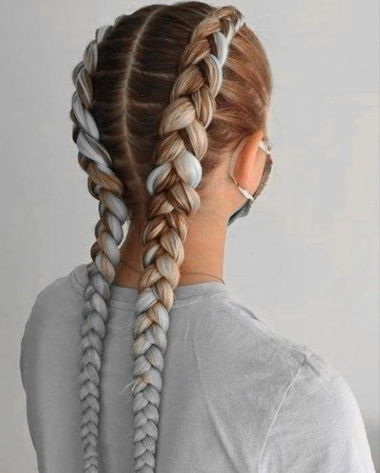 2 Trenzas con Extensiones y Pintas Risado