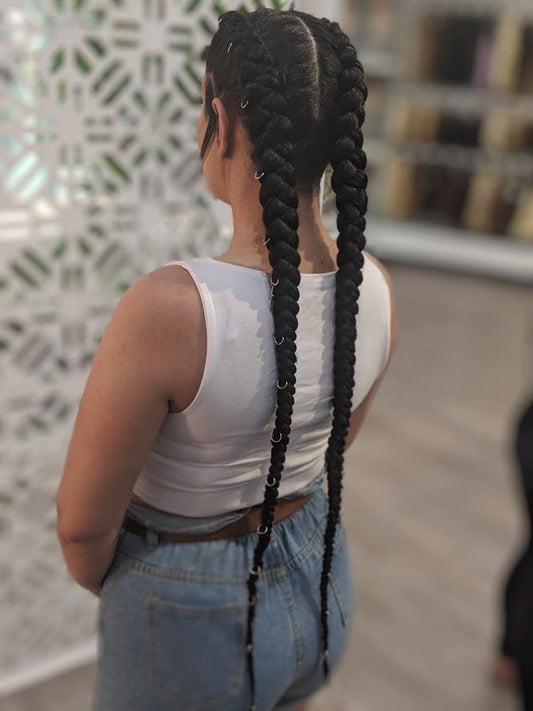 2 Trenzas Pegadas con Pelo